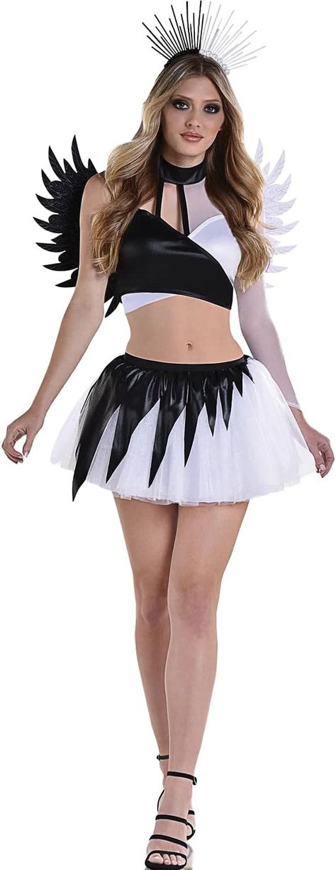 Be extra spicy with something unique like this costume. PACKAGE INCLUDES: 1 Set of Twisted Angel Costume, Women's (Small Size 2-4), includes everything you need to create a captivating ensemble - Top, Tutu, Headpiece, and Wings. SEXY DESIGN: make you the ultimate heavenly creature with a dark twist. PERFECT FOR MANY OCCASIONS COMFORTABLE FIT CARE INSTRUCTIONS: Just hand wash gently and hang in a well-ventilated area to dry. #ad #amazonaffiliate Twisted Angel, Costume For Women, Black White Outfit, Angel Costume, White Outfit, Halloween Parties, White Outfits, Costumes For Women, Stylish Women