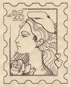 Vintage French Postage Stamp | Urban Threads Stamp Drawing, French Tattoo, Postage Stamp Design, Postage Stamp Art, Urban Threads, Vintage Postage Stamps, Baby Lock, Vintage Postage, Postal Stamps