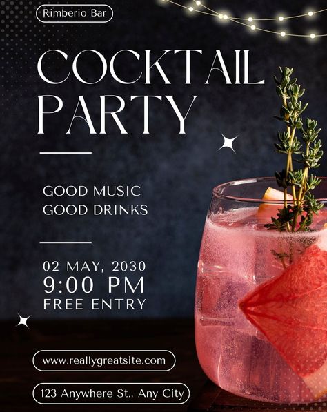 Poster Design Cocktail Party Flyer, Modern Cocktail, Party Flyer Template, Photo Collage Maker, Event Flyer Templates, Collage Background, Flyer Maker, Event Flyer, Poster Maker