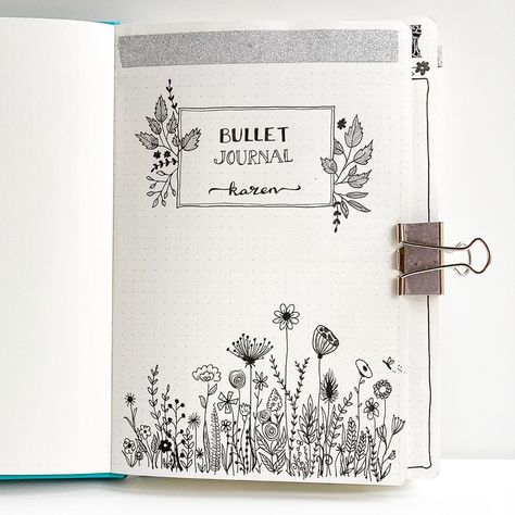 Journaling First Page Ideas, Planner Front Page, Bujo First Page Ideas, New Journal First Page, Sketchbook Title Page, First Page Of Diary Ideas, Bullet Journal Front Page, Journal Front Page, Sketchbook Pages Inspiration