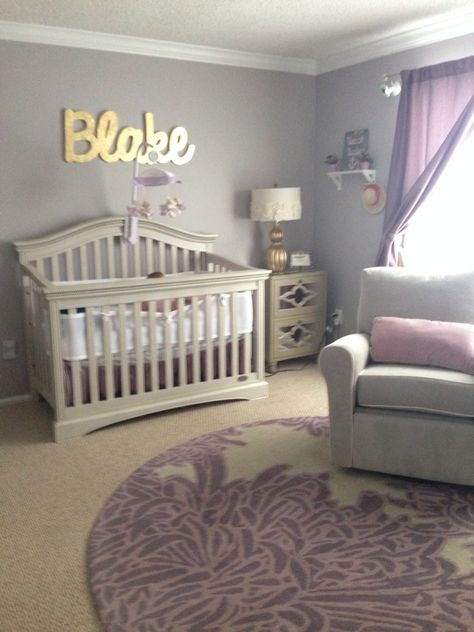 Room Ideas Purple, Purple Baby Rooms, Baby Girl Room Ideas, Pink Nursery Room, Nursery Room Ideas, Purple Nursery Girl, Girl Room Ideas