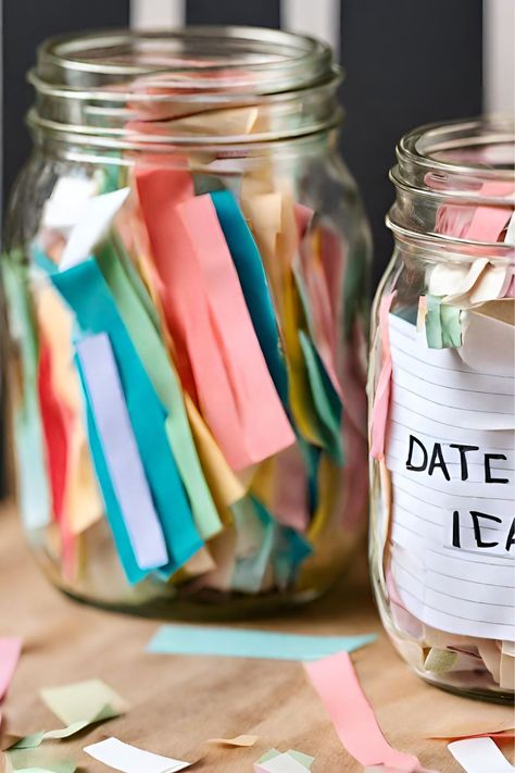 The Best Date Jar Ideas For the Entire Year: DIY Your Own Date Jar - Francisca's Bridal🔰#LoveStory #RomanticEncounters #HeartfeltConnections #DateNightIdeas #SoulmateSearch #FlirtyFridays #CandlelitDinners #StarryEyedMoments #LoveQuotes #DreamyDates #WhisperedPromises #AmourAdventures Popsicle Stick Date Jar Ideas, Date Jar Ideas, Activity Jar, More Love Letters, Date Jar, Wine And Paint Night, The Power Of Vulnerability, Easter Baskets To Make, Fact Or Fiction