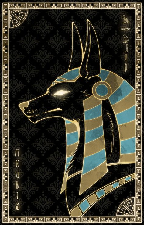 Egyptian God, Media, Tumblr, Gold, Blue, Black, Art