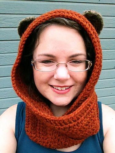 Ewok Inspired Crochet Scoodie | AllFreeCrochet.com Ewok Crochet Hat, Ewok Crochet, Crochet Scoodie, Star Wars Crochet, Amigurumi For Beginners, Crochet Hood, All Free Crochet, Crochet Stars, Hooded Scarf