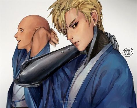 Genos One Punch Man, Genos X Saitama, Saitama Sensei, Saitama X Genos, Caped Baldy, Saitama Genos, One Punch Man Funny, Genos Wallpaper, Anime One Punch Man