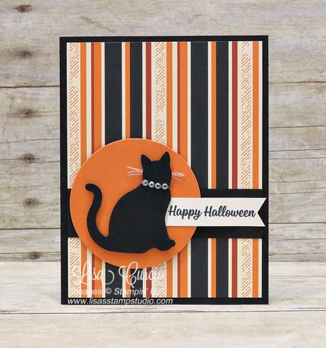 Spooky Cat, Cards Halloween, Carte Halloween, Homemade Card, Halloween Cards Handmade, Cardmaking Ideas, Happy Tails, Homemade Halloween, Halloween Card