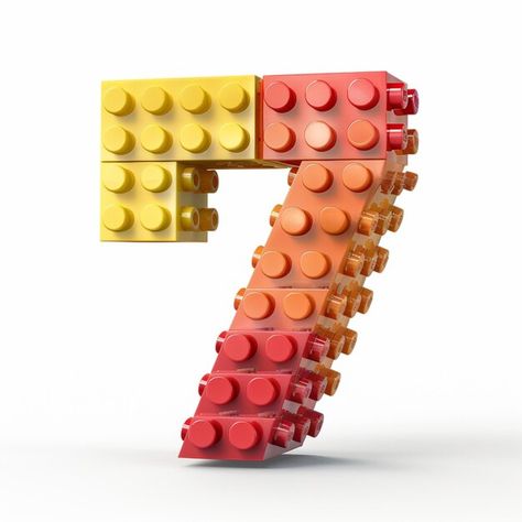 Photo a number 7 made out of legos and t... | Premium Photo #Freepik #photo Lego Numbers How To Make, The Number 7, Number 7, Business Card Maker, Flyer Maker, Card Banner, Poster Invitation, Poster Maker, Cartoon Clip Art