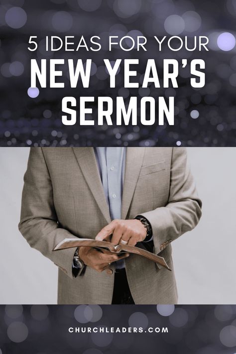 Any sermon that encourages people to make a fresh start or do something new tends to connect well at this time of year. Here's some idea's for your New Year's sermon. #sermon #newyears #holidays #church #freshstart #connect New Year’s Eve Church Service, New Years Eve Church Service Ideas, New Year Sermon, Childrens Sermons, Church Sermon, New Year Message, Church Ministry, Study Ideas, Sermon Series