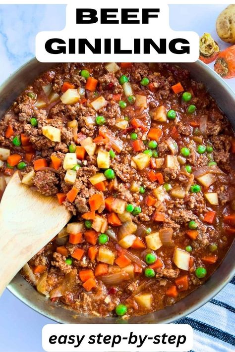 Hawaiian Ground Beef Recipes, Ground Beef Filipino Recipe, Beef Giniling Recipe, Beef Recipe Filipino, Giniling Recipe, Filipino Beef Stew, Beef Picadillo, Ground Beef Stews, Minced Beef Recipes