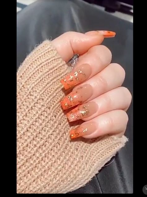 Nude Orange Nails, Burnt Orange Ombre Nails, Orange Wedding Nails, October Nail Designs Fall, Cute Thanksgiving Nails, Cute November Nails, Nail Ideas For 2023, Ombre Nail Ideas, Nails Aesthetics