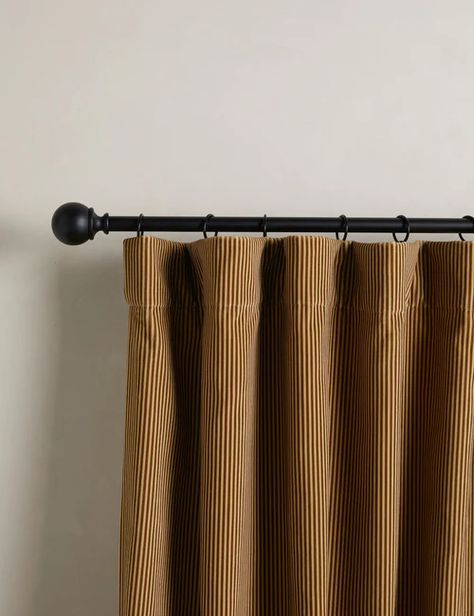 Sarah Sherman, Brown Curtains, Sarah Sherman Samuel, Moody Bedroom, Striped Curtains, Lulu And Georgia, Modern Curtains, Cafe Curtains, Velvet Curtains