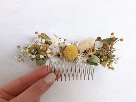 Dried Flower Hair Comb, Rustic Wedding Hair, Flower Hair Comb Wedding, Hair Pins Diy, Floral Bridal Comb, Bridal Head Piece, Boho Bridal Hair, Preserved Hydrangea, Wedding Hairpiece