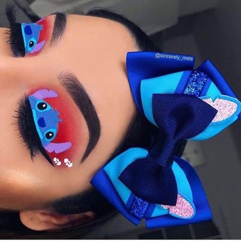 Disney Eye Makeup, Disney Inspired Makeup, Stitches Makeup, Fantasy Make-up, Halloween Make-up Looks, Make Up Designs, Makeup Looks For Green Eyes, Make Up Ideas, Make Up Inspiration