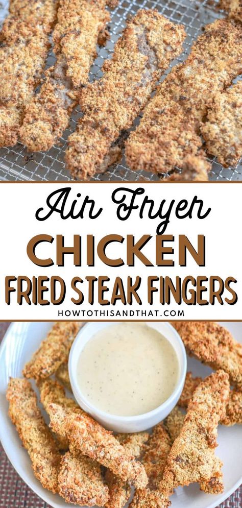 Chicken Fried Steak Fingers, Fried Steak Fingers, Air Fryer Chicken Fried Steak, Fried Chicken Steak, Chicken Fried Steak Easy, Fried Cube Steaks, Steak Fingers, Smoked Ham Recipe, Country Fried Chicken