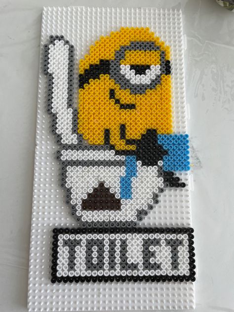 Goofy Perler Bead Pattern, Large Hama Bead Patterns, Perler Beads Minions, Minion Perler Bead Patterns, Perler Bead Patterns Big, Perleplader Ideas Cute, Big Perler Bead Patterns, Hamma Beads Ideas, Pixel Beads