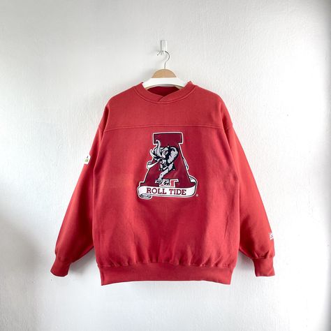 Excited to share this item from my #etsy shop: Vintage 90s Alabama Crimson Tide Embroidered Sweatshirt Team Sportswear Roll Down Tide Sweater, Alabama Sweatshirt, Clothing Vintage, Embroidered Sweatshirt, Alabama Crimson, Crimson Tide, Alabama Crimson Tide, Embroidered Sweatshirts, Alabama