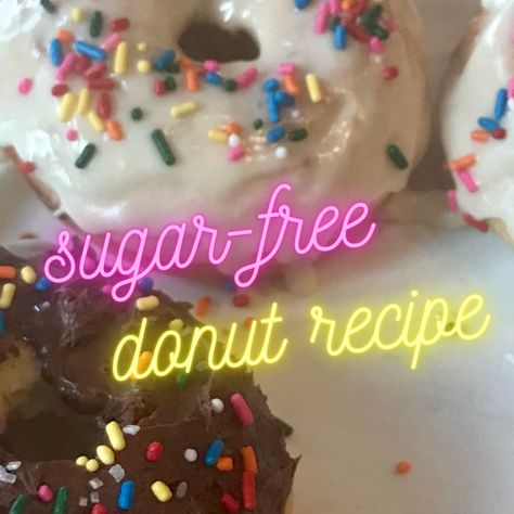 Sugar Free Doughnut Recipe, Sugar Free Donuts Baked, Sugar Free Donut Recipe, Cake Donut Recipe Baked, Dairy Free Donuts, Sugar Free Donuts, Mini Donut Recipes, Cake Mix Donuts, Low Calorie Cake