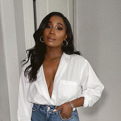 Brittney C. on Instagram: "If there’s one thing we learned from last nights Met Gala, it’s that the classic white button up shirt will ALWAYSSSSSS be supreme! 🙌🏾🤍✨ You can shop this look through the @shop.ltk app linked in my bio! ✨ Just go to the “Shop My Looks” tab. 🤎 Have a phenomenal Tuesday loves!" White Sheer Button Up Blouse Outfit, Sheer Button Up Blouse Outfit, White Button Up Shirt, White Button Up, Blouse Outfit, Club Outfits, Classic White, Button Up Shirt, Style Me Pretty