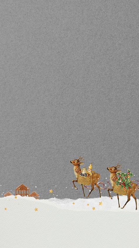 Christmas reindeers aesthetic mobile wallpaper, gray paper textured background | premium image by rawpixel.com / Boom Reindeers Aesthetic, Reindeer Wallpaper Iphone, Aesthetic Reindeer, Christmas Wallpaper Reindeer, Aesthetic Mobile Wallpaper, Reindeer Wallpaper, Reindeer Background, Iphone Christmas Wallpaper, Christmas Reindeers