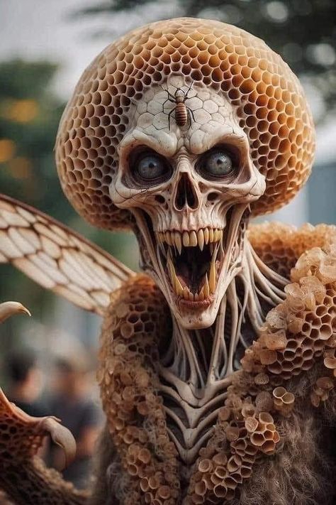 Bee Skeleton, Halloween Bee, Horror Artwork, 3d Tattoos, Alien Concept Art, Classic Monsters, Dark Art Illustrations, Beautiful Dark Art, Scary Art