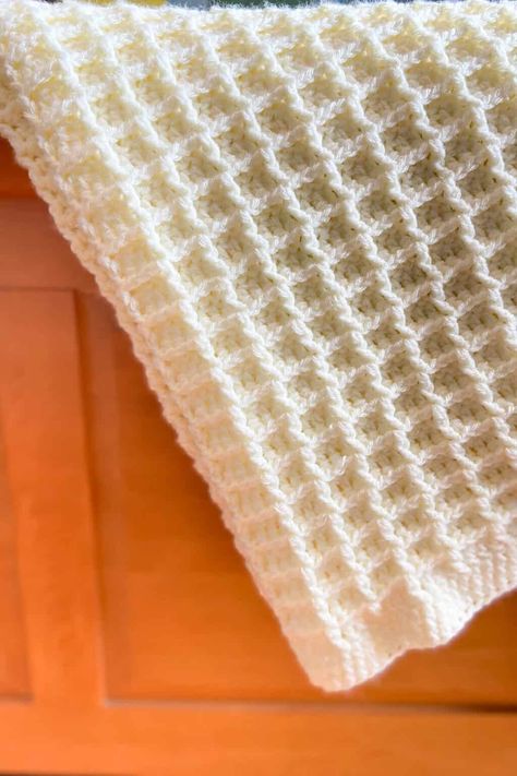 Waffle Stitch Crochet Pattern Afghans, Boarder For Waffle Stitch Blanket, Crochet Waffle Stitch Blanket Free Pattern, Crochet Baby Blanket Waffle Stitch, Waffle Pattern Crochet Blanket, Waffle Stitch Crochet Blanket Free Pattern, Crochet Waffle Stitch Sweater, Crochet White Blanket, Waffle Blanket Crochet