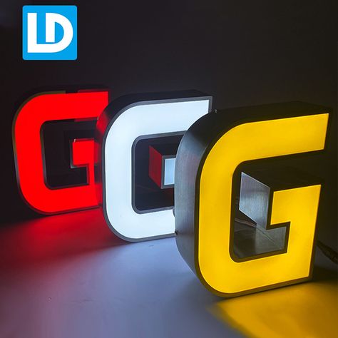 Lindo Sign Supply 3D LED Channel Letters | Indoor & Outdoor Signage. 3D LED channel letters include: Front-lit channel letter, Backlit channel letter, Perforated channel letter, Mini acrylic channel letter, Acrylic push-thru channel letter. Channel letter signage are the most pupular type for company, store, office, building and Etc. Individualy letter tell Room Signage, House Roof Design, Retail Signage, Waterproof Led Lights, Led Signage, Channel Letters, Outdoor Signage, Acrylic Letters, Acrylic Board