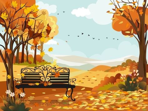 Fall Season Drawings, Fall Season Illustration, Autumn Season Drawing, Autumn Animation, Autumn Illustration Fall, Wonderland Landscape, Halloween Animation, Autumn Drawing, Illustration Autumn