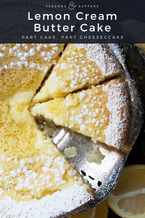 Lemon Butter Cake, Lemon Cream Cake, A Perfect Marriage, Lemon Dessert Recipes, Cream Butter, Sweet Recipe, Delectable Desserts, Dessert Cake Recipes, Lemon Cheesecake