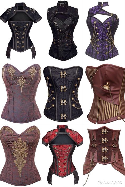 Corsets Corset Types, Types Of Corsets, Fantasy Corset, Outfit With Corset, Pirate Corset, Corset Styles, Black Dresses Classy, Concept Clothing, Vintage Style Dresses