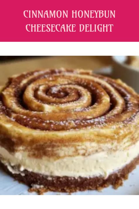 Looking for a dessert that perfectly combines creamy cheesecake with the sweet, comforting taste of cinnamon honeybuns? Our Cinnamon Honeybun Cheesecake will tick all the right boxes! This easy-to-make cheesecake recipe features a deliciously swirled honeymix that will leave your tastebuds dancing. Perfect for holiday gatherings, cozy family dinners, or as a delightful surprise at any event, this recipe is a true crowd-pleaser. Get ready to wow your family and friends with this irresistible dessert they'll dream about long after the last bite! Cinnamon Rolls Honeybun Cheesecake, Honey Bun Cinnamon Roll Cheesecake, Cinnamonroll Honeybun Cheesecake, Cinnamon Honeybun Cheesecake, Cinnamon Roll Hunny Bun Cheesecake, Honeybun Cinnamon Roll Cheesecake, Honeybun Cheesecake Recipe, Honey Bun Cheesecake Recipe, Cinnamon Cheesecake Recipe