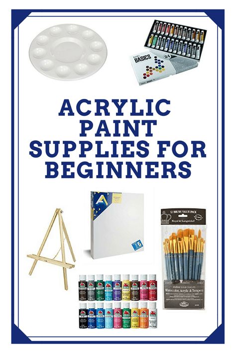 Painting Supply Picks - Step By Step Painting. Acrylic paint supplies for beginners. For the absolute beginner, learn about basic supplies to start out with. Canvas Painting Supplies List, Start Painting How To, Acrylic Painting Supplies For Beginners, Acrylic Painting Supplies, Nirvana Painting, Acrylic Painting Basics, Acrylic Paint Supplies, Art Supplies For Beginners, Doodle Therapy