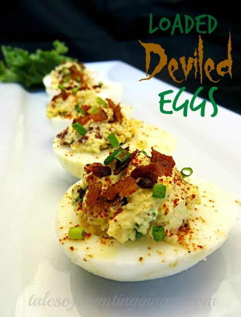 Delicious Loaded Deviled Eggs | Tales of a Ranting Ginger Savory Deviled Eggs, Loaded Deviled Eggs, Perfect Deviled Eggs, Southern Deviled Eggs, Deviled Eggs Recipe Easy, Devilled Eggs Recipe Best, Deviled Eggs Recipe Classic, Eggs Recipes, Best Deviled Eggs