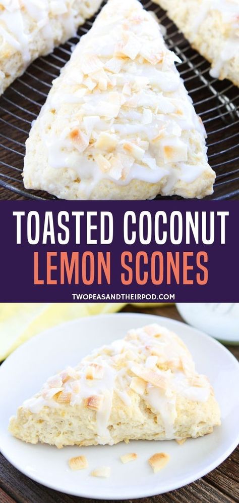 Citrus Scones, Coconut Scones, Lemon Scones Recipe, Scones Recipe Easy, Lemon Scones, Homemade Scones, Scone Recipes, Lemon Coconut, Scones Recipe