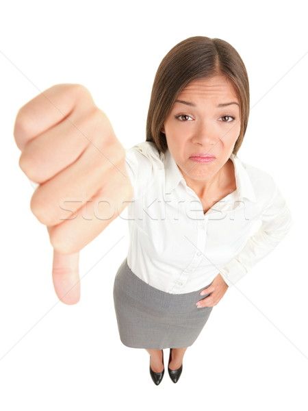 Stock photo: Thumbs down woman Thumbs Down Pose, Thumb Down, Lilah Core, Angle Girl, Stock Photos Funny, Woman Stock Photo, Followers Instagram, Thumbs Down, Funny Poses