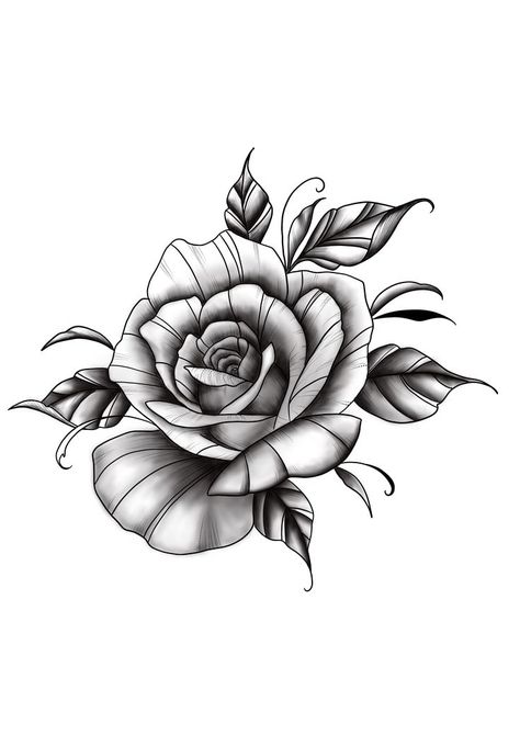 White Rose Tattoo, Black And White Rose Tattoo, Payasa Tattoo, Half Sleeve Tattoo Stencils, Tattoo Feather, Rose Drawing Tattoo, Rose Hand Tattoo, Rose Tattoos For Men, Blue Rose Tattoos