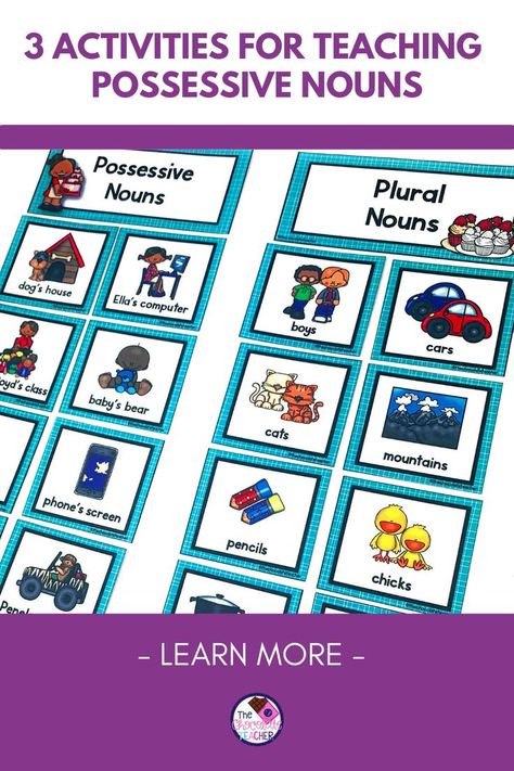 Are you teaching possessive nouns to your first grade students and are looking for some engaging activities to help? You'll want to check out this blog from The Chocolate Teacher for some ideas and tips to help you with this grammar skill. You'll get ideas for sorting words, center activities, and games. Click to read more about possessive nouns for 1st grade and 2nd grade. Possessive Nouns Activities, Nouns First Grade, Possessive Noun, Nouns Activities, Possessive Nouns, Grammar Skills, First Grade Activities, Grammar Activities, Center Activities