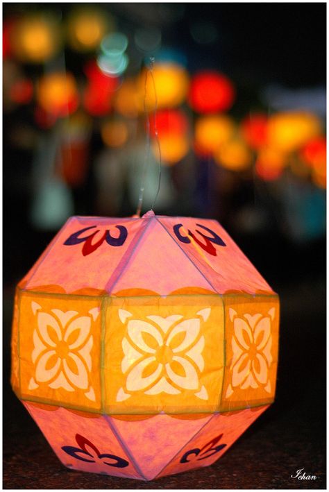 Lotus Lantern Festival, Lotus Lantern, Diwali Lantern, Lantern Painting, Light Art Installation, Paper Lanterns Diy, Diwali Festival Of Lights, Paper Bag Crafts, Diwali Craft