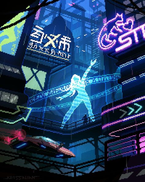 ArtStation - Hologram, Christopher Anry New Retro Wave, Pix Art, Flying Car, Cyberpunk City, Pixel Image, Pixel Games, 8 Bits, Retro Waves, Fantasy Setting