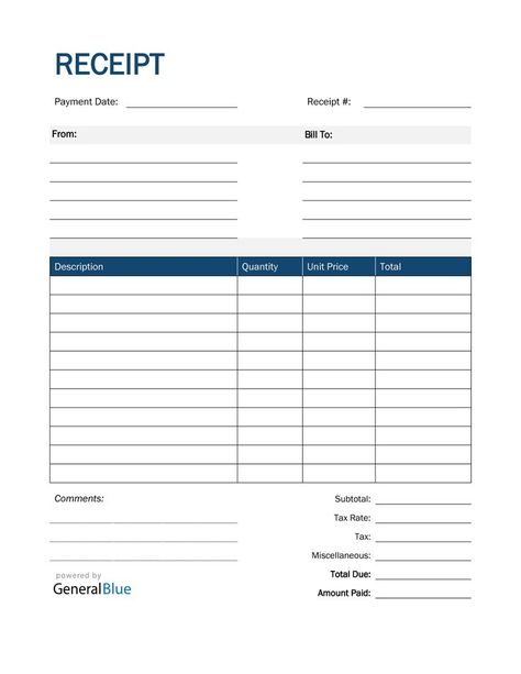 Free receipt template in PDF format. It is editable, customizable, printable, downloadable, and free to use. This template is in blue design. Free Business Printables, Invoice Format In Excel, Small Business Printables, Bill Format, Small Business Tax Deductions, Free Receipt Template, Small Business Plan Template, Business Tax Deductions, Invoice Template Word