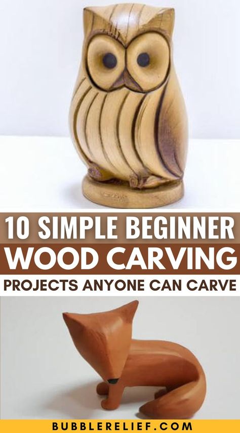 10 Simple Beginner Wood Carving Projects Anyone Can Carve Wood Chisel Projects, Wood Carving Patterns Free, Beginner Wood Carving, Wood Carving Projects, Best Hobbies, Handicraft Ideas, Dremel Tool Projects, Something From Nothing, Dremel Crafts