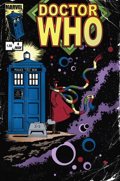 Retro Doctor Who cover Comic Book Poster, Doctor Who Comics, Doctor Who Poster, Doctor Who Wallpaper, Style Comic, 4th Doctor, Classic Doctor Who, Doctor Who Fan Art, Book Poster