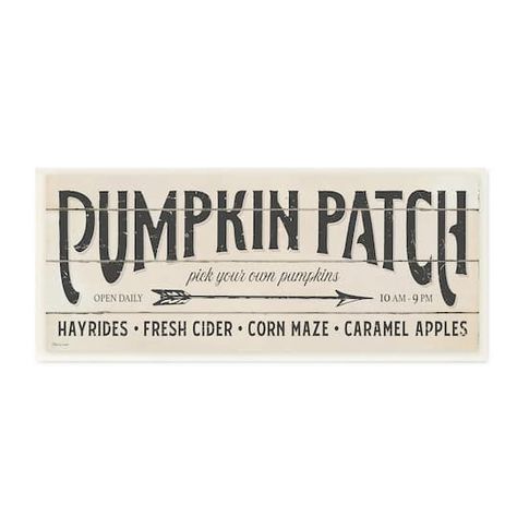 Stupell Industries Pumpkin Patch Fall Autumn Seasonal Word Design,7" x 17" Holiday Word, Fall Pumpkin Patch, Pumpkin Patch Sign, Holiday Words, Rustic Pumpkin, Texture Graphic Design, Fall Art, Wall Art Plaques, Word Design