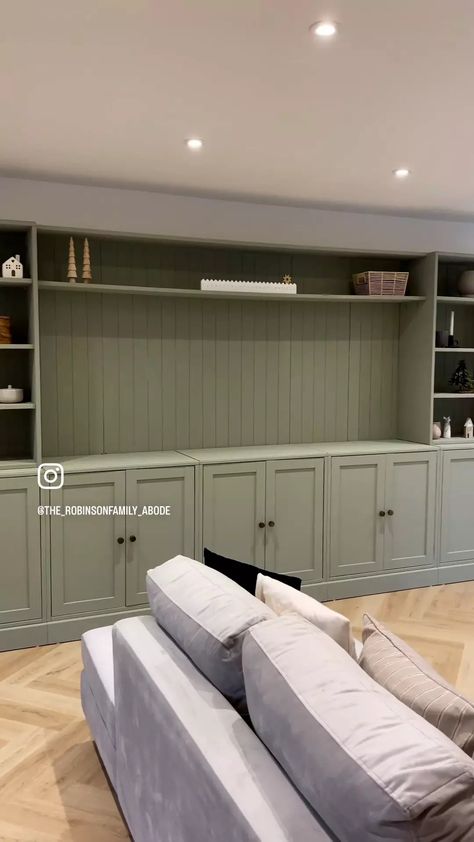 Tongue & Groove Wall Panels | Shiplap Panelling | Cut My Panelled Walls Cupboard, Lounge Room Styling, Tongue And Groove Panelling, Wall Cupboard, Room Styling, Wall Panelling, Grey Panels, Media Wall, Tongue And Groove