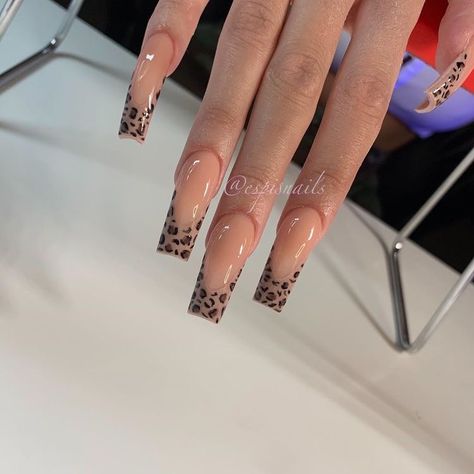 Fall Nail Design, Poppin Nails, Nails Grunge, Cheetah Print Nails, Leopard Print Nails, Nail Design Inspiration, Simple Acrylic Nails, French Acrylic Nails, Leopard Nails