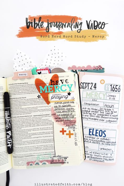 Bible Journaling Process Video | Word Nerd Devotional Kit | Matthew 18:21-35  Bible Journaling Tutorials and Resources by Illustrated Faith The Book Of James, Book Of James, Bible Journal Notes, New Bible, Word Nerd, Illustrated Faith, Word Study, Bible Art Journaling, Scripture Art