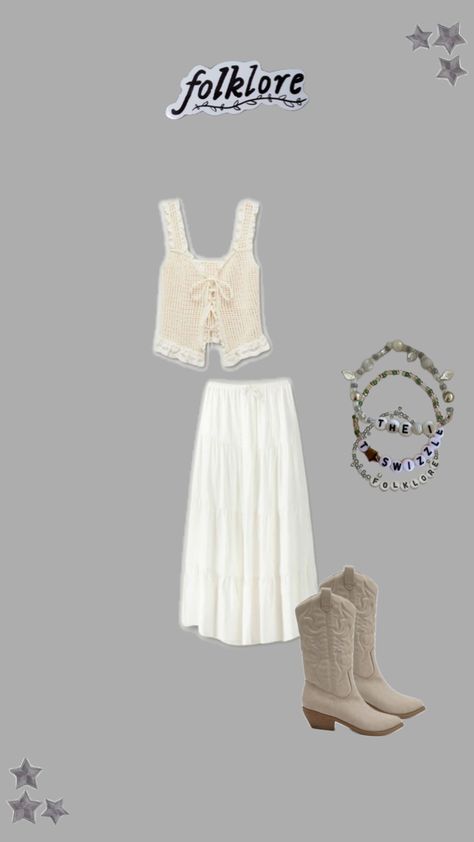 Folklore | Taylor Swift | Eras Tour Outfit 🪩🤍🪐 Folklore Taylor Swift Eras Tour, Folklore Outfit, Taylor Swift Eras Tour Outfit, Folklore Taylor Swift, Eras Tour Outfit, Taylor Swift Tour Outfits, Swift Tour, Taylor Swift Eras Tour, Taylor Swift Eras