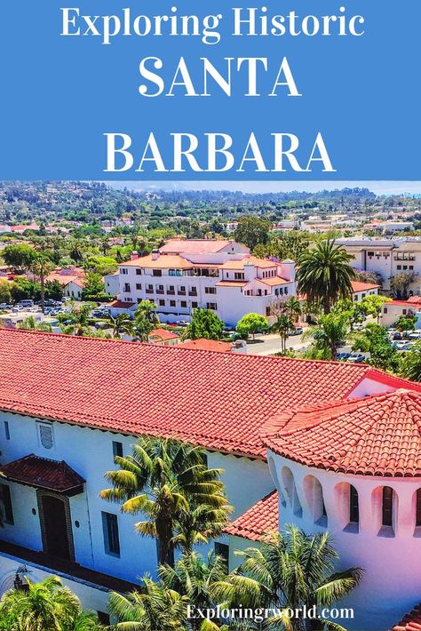 Explore historic Santa Barbara. See Stearns Wharf, the Queen of Missions, the Presidio, and the Courthouse. Old Mission Santa Barbara, Santa Barbara Hotels, Pacific Coast Highway Road Trip, Santa Barbara Mission, Santa Barbara Beach, Santa Barbara Courthouse, Spanish Architecture, Best Boutique Hotels, Santa Barbara California