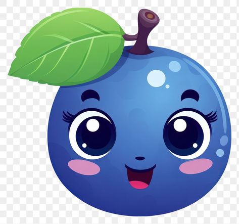 Blueberry Cute Cartoon, Cute Blueberry Drawing, Berries Cartoon, Blueberry Cartoon, Blueberry Clipart, Cute Blueberry, Cute Elephant Cartoon, Elephant Cartoon, Fruit Cartoon