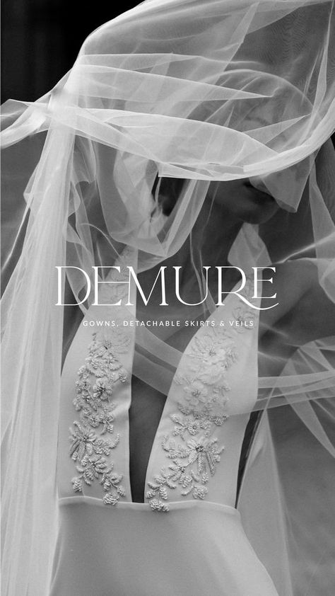 Demure Bridal | Made Visual #makerspace #funky #createbalance #Spirits #createyourownstory #createph Bridal Logo Design Branding, Hotel Invitation, Emerald Logo, Bridal Branding, Elegant Luxury Wedding, Photography Branding Design, Bridal Logo, Dress Logo, Boutique Branding