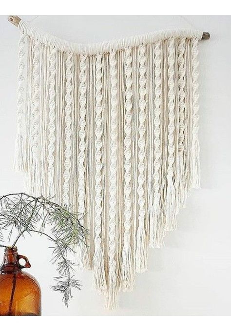 Diy Macrame Wall Hanging, Simpul Makrame, Art Macramé, Pola Macrame, Hantverk Diy, Macrame Wall Hanger, Macrame Tapestry, Macrame Wall Hanging Diy, Macrame Wall Hanging Patterns